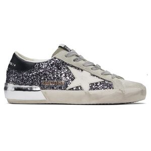 Golden Goose Gray Glitter Superstar Sneakers NIB auth